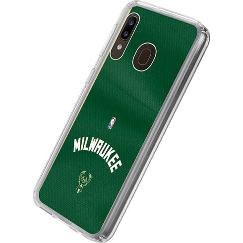 NBA Milwaukee Bucks Jersey Galaxy A20 Clear Case
